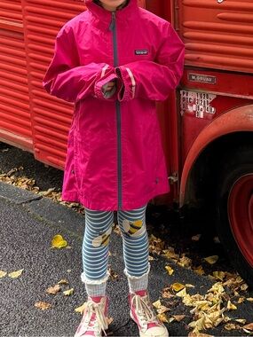 Patagonia Kids Hot Pink Hooded Raincoat